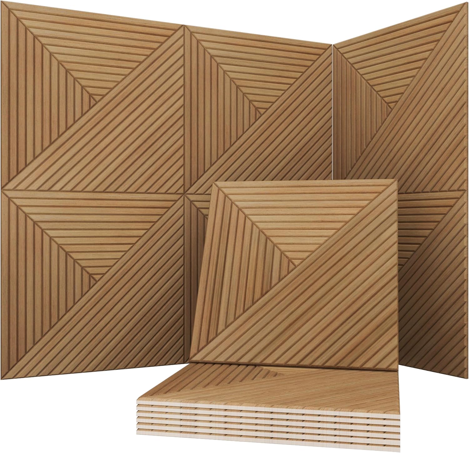 Wood Grain Acoustic Panels - 6-Piece