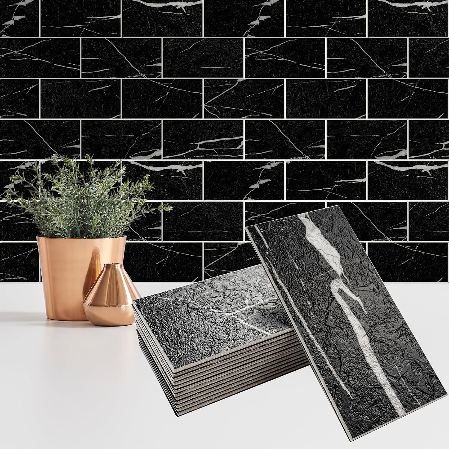 white PVC subway wall tiles - 100-Piece - Image 15